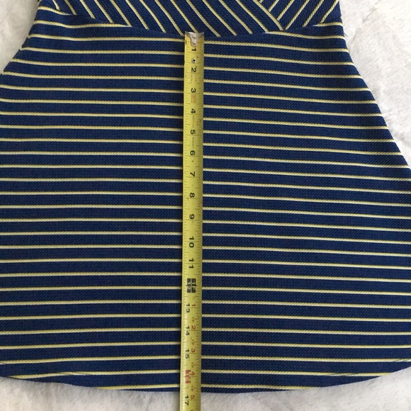 Prince & Fox summer stripes Dress Medium M Navy & Yellow - Picture 6 of 6
